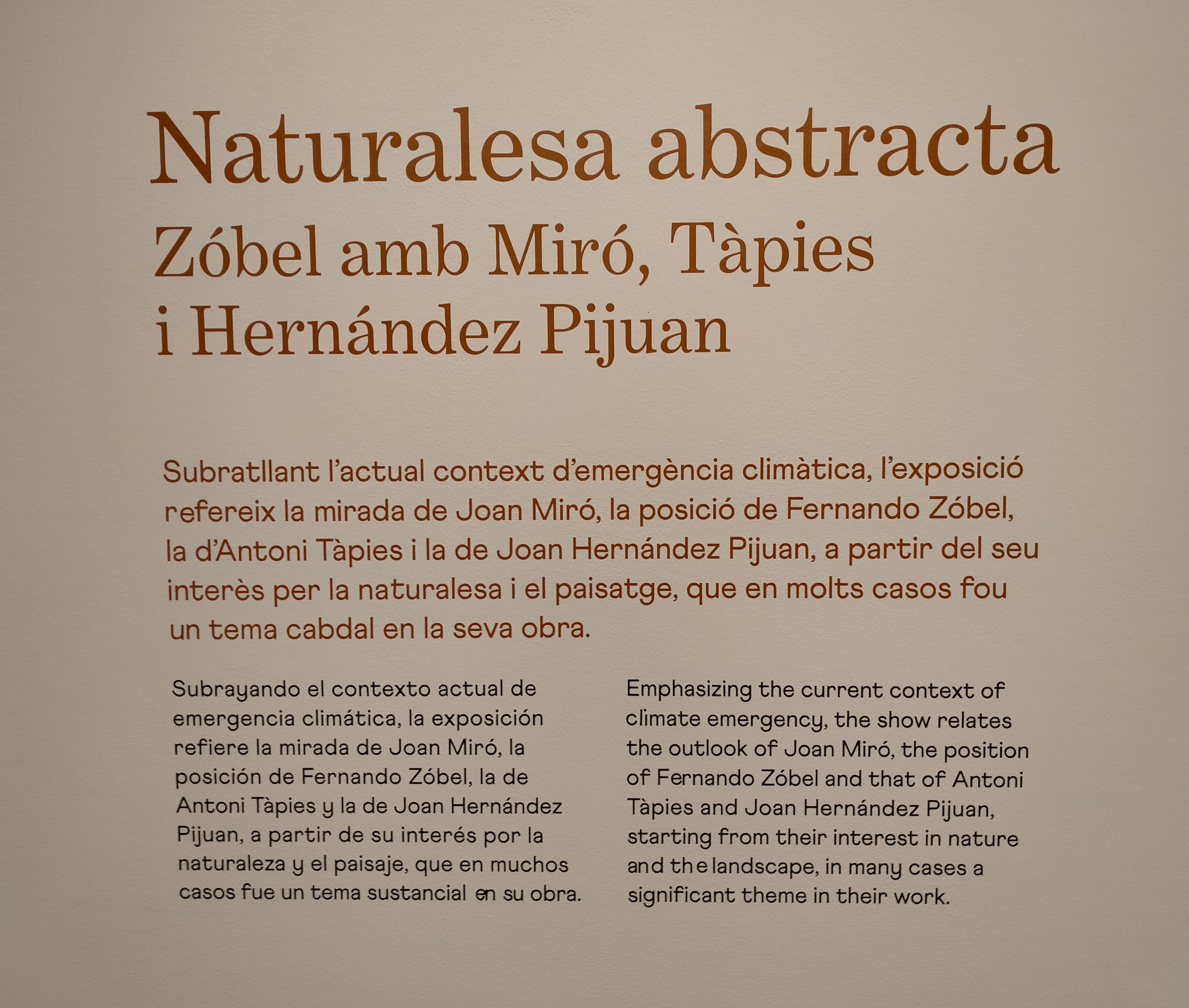 Naturaleza abstracta. Zóbel con Miró, Tàpies y Hernández Pijuan